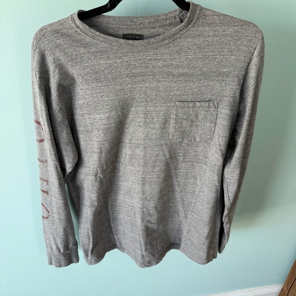 State Of Mine Gray Ohio State Graphic Long Sleeve Tshirt Size Medium - Picture 3 of 4
